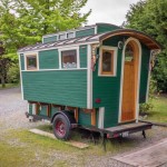 Man's Handmade Gypsy Wagon Micro Cabin