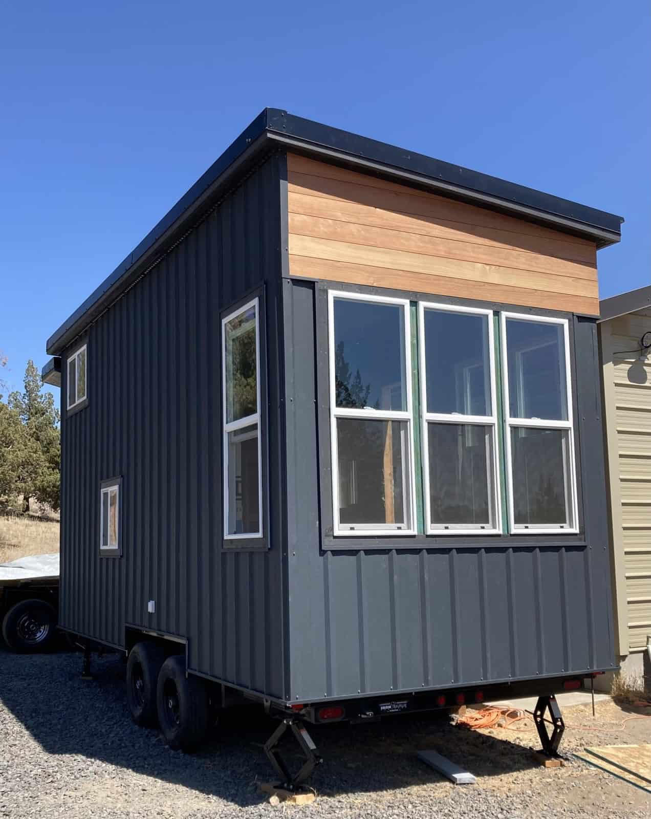 Sashi tiny house exterior with triple window — New Creation Tiny Homes