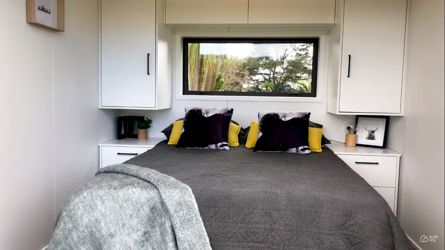 First Floor Bedroom Dark Horse Tiny House by Build Tiny in New Zealand FOR SALE! 2