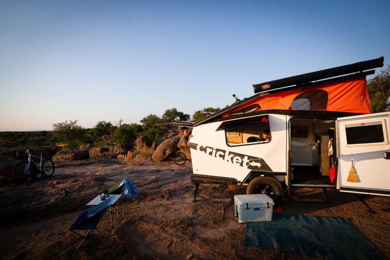 Compact tiny house trailer for outdoor adventures and off-grid living.