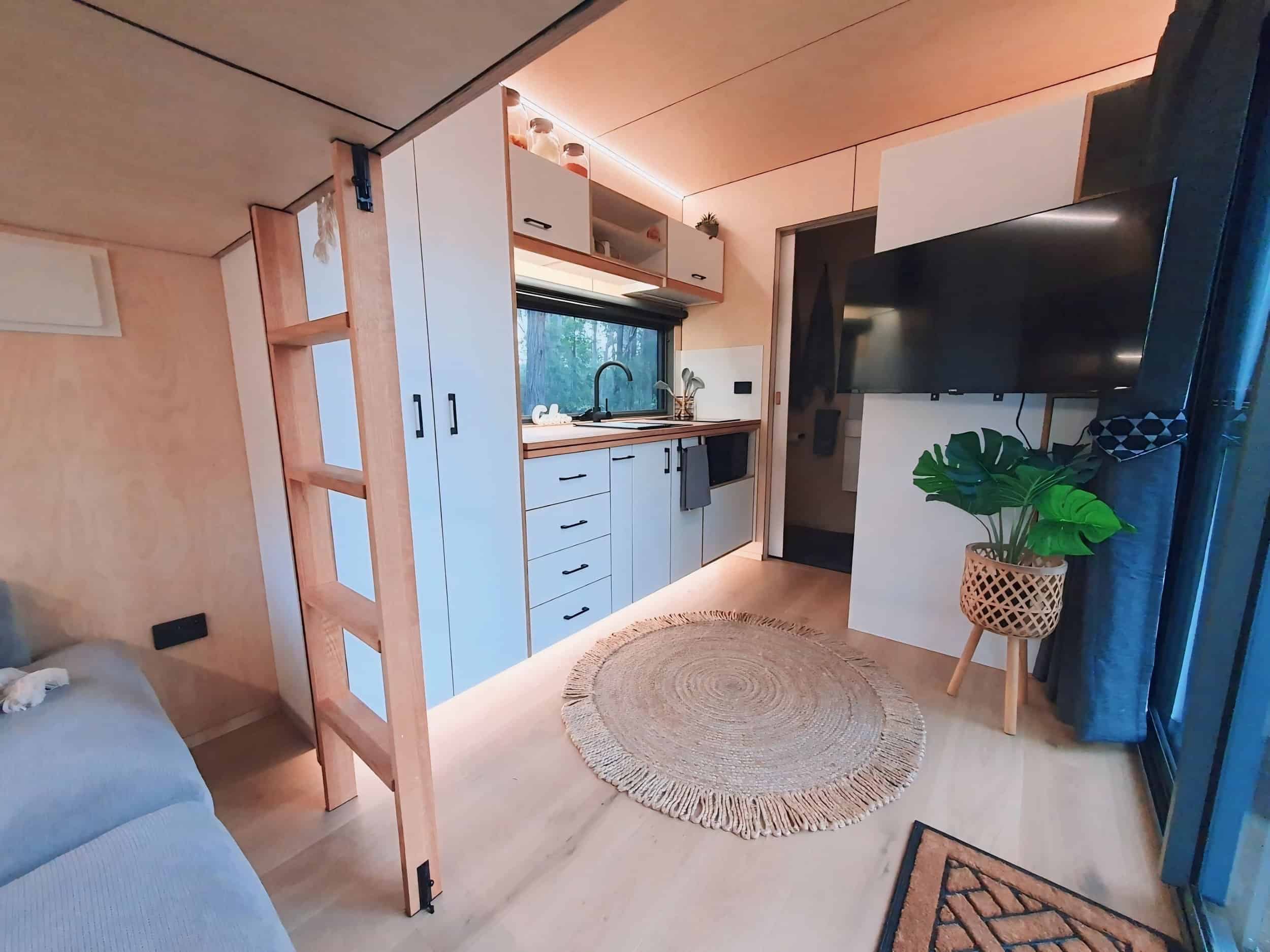 Chipper Tiny House interior view showing efficient layout and natural light