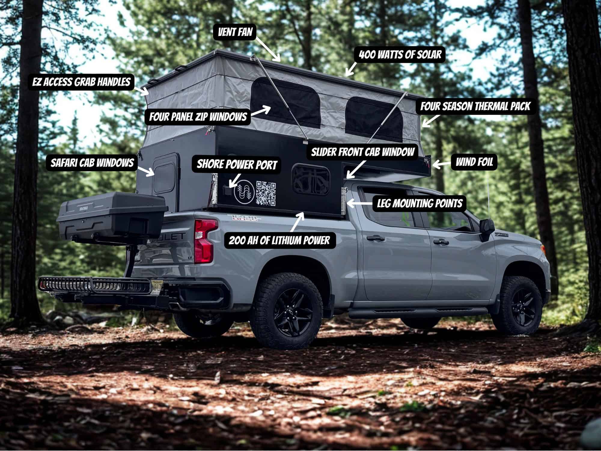 Big Ripper truck camper 400-watt solar