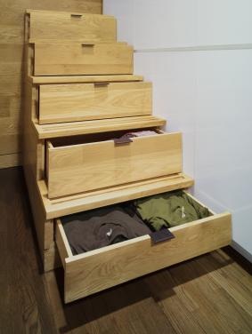 Stairs double as storage