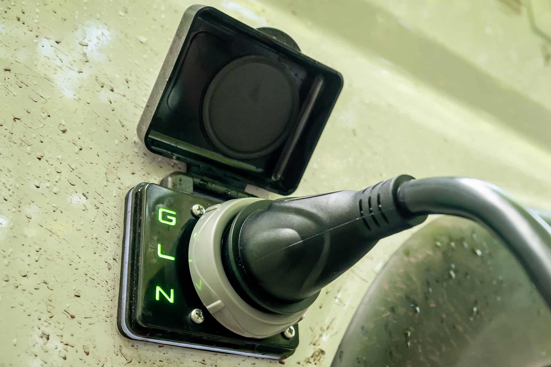 Winnebago Solis Pocket charger and plug detail