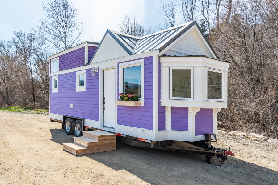 The Purple Heritage: Summit Tiny Homes Classic with a Pop of Color! 