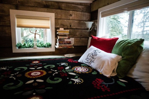 bed in tiny house