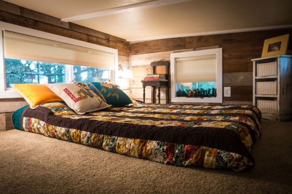 bed in tiny house
