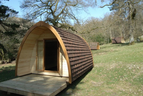 The Pod is like a rounded A Frame House