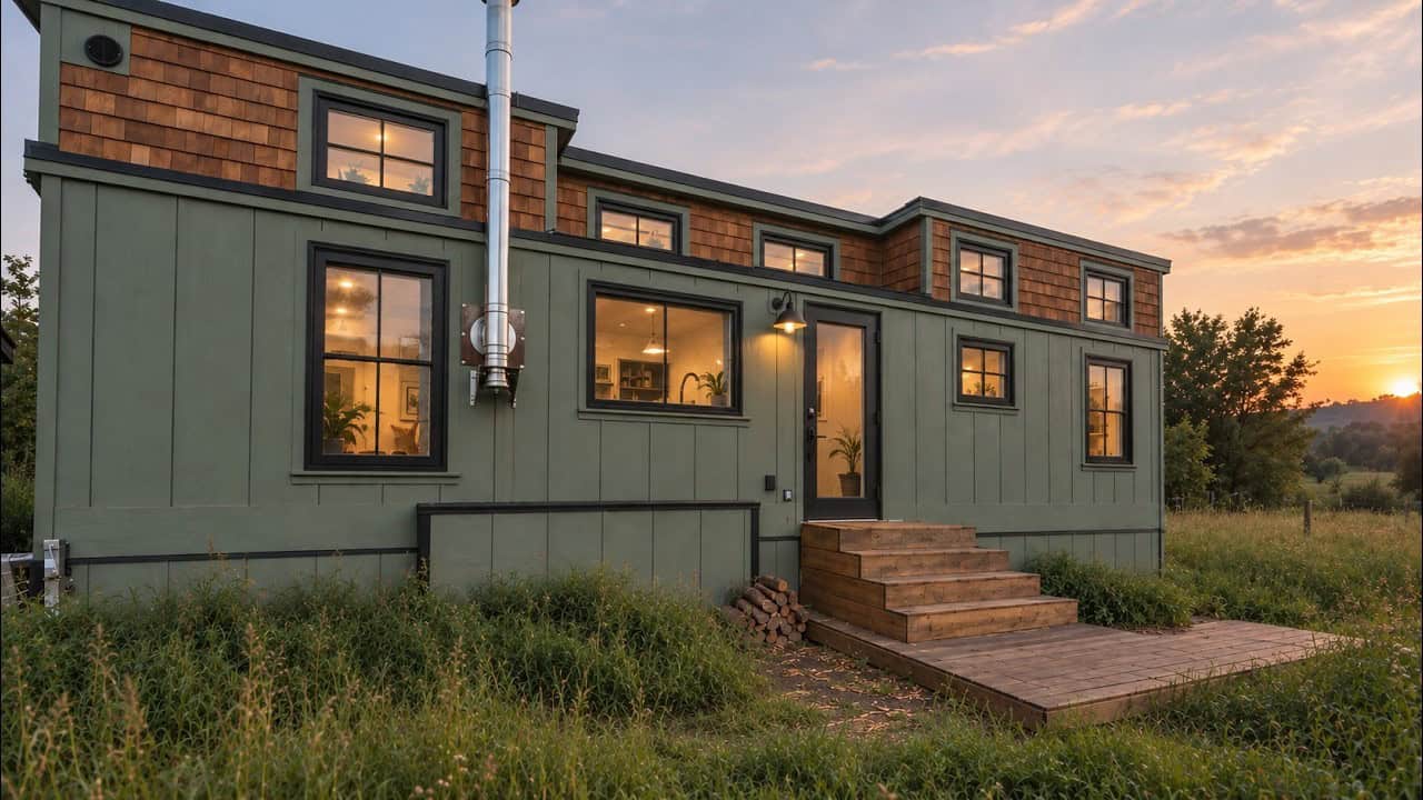 Hayden Mayeur Calgary off-grid tiny house exterior — Tiny House Giant Journey