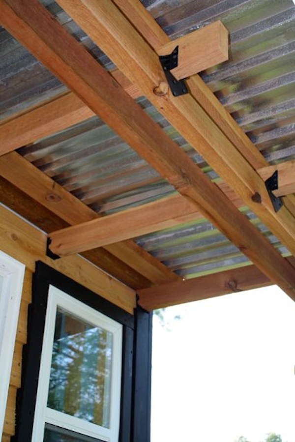 tiny house on wheels front porch ceiling