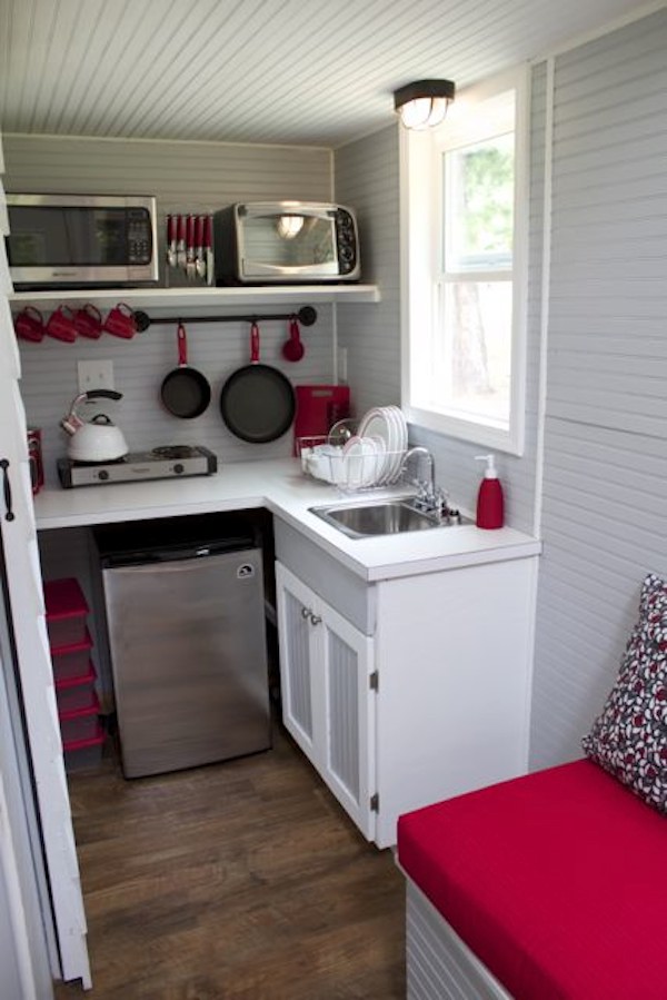 kitchen view in tiny house