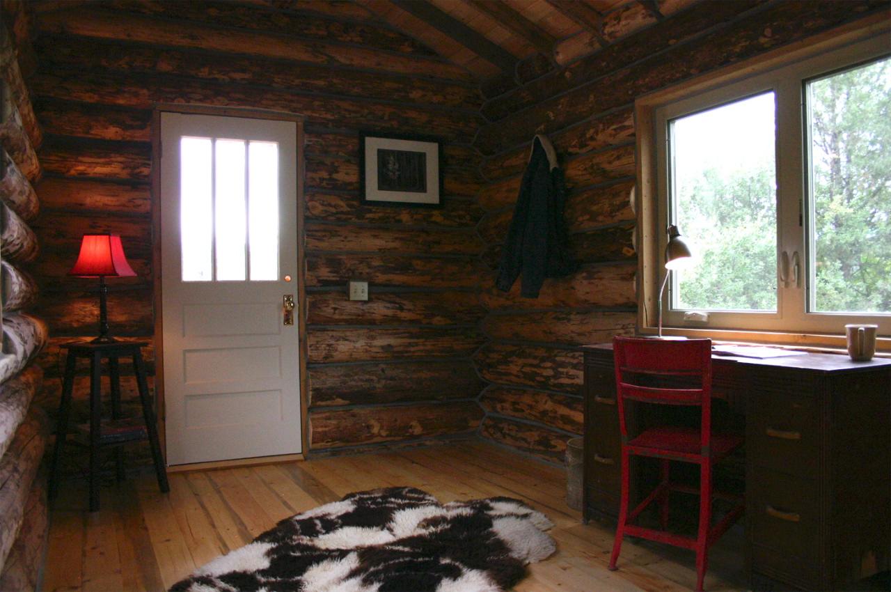 Tiny Log Cabin Ski Hut Interior