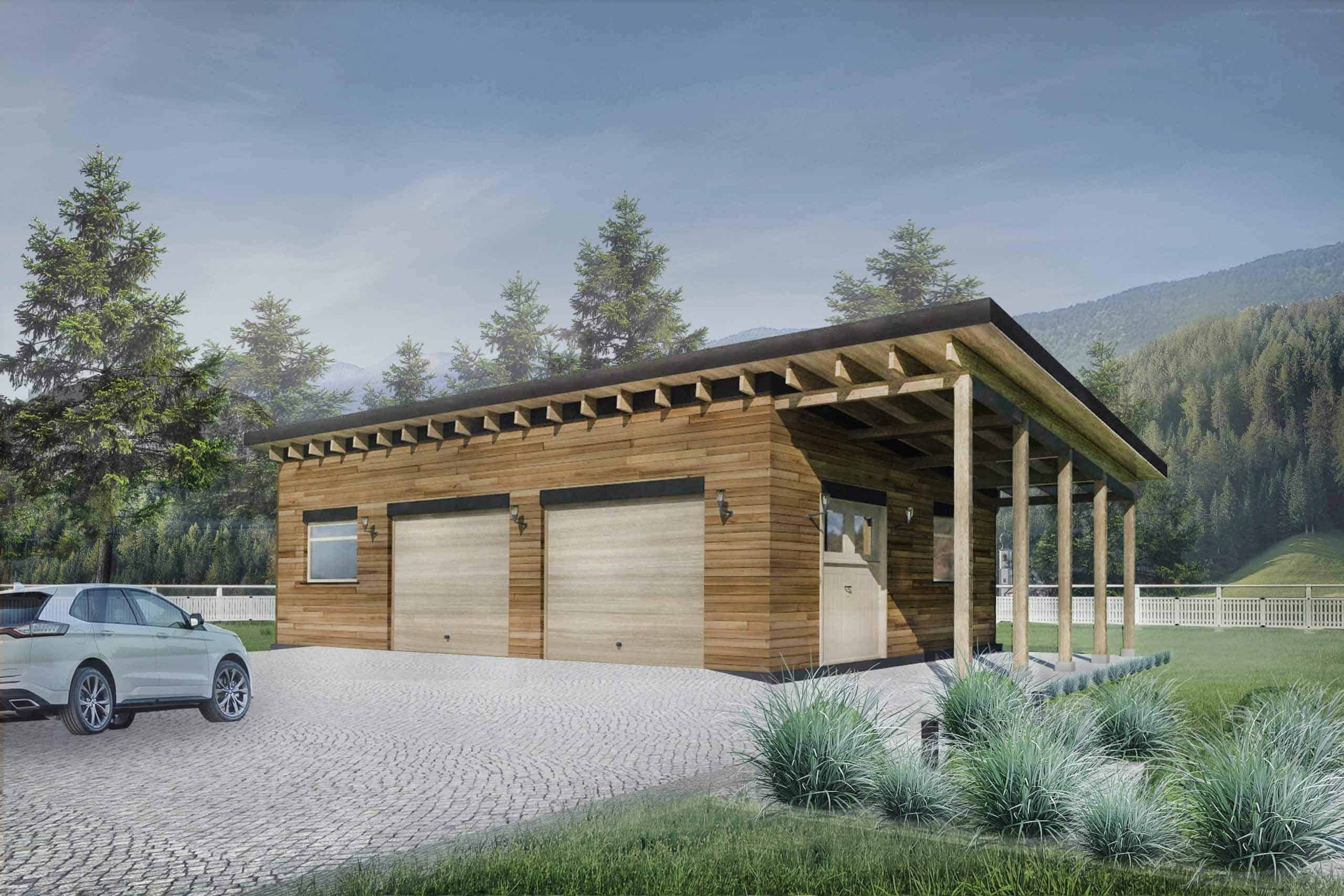 Truoba Garage 117 Modern Two-Car Garage and Workshop