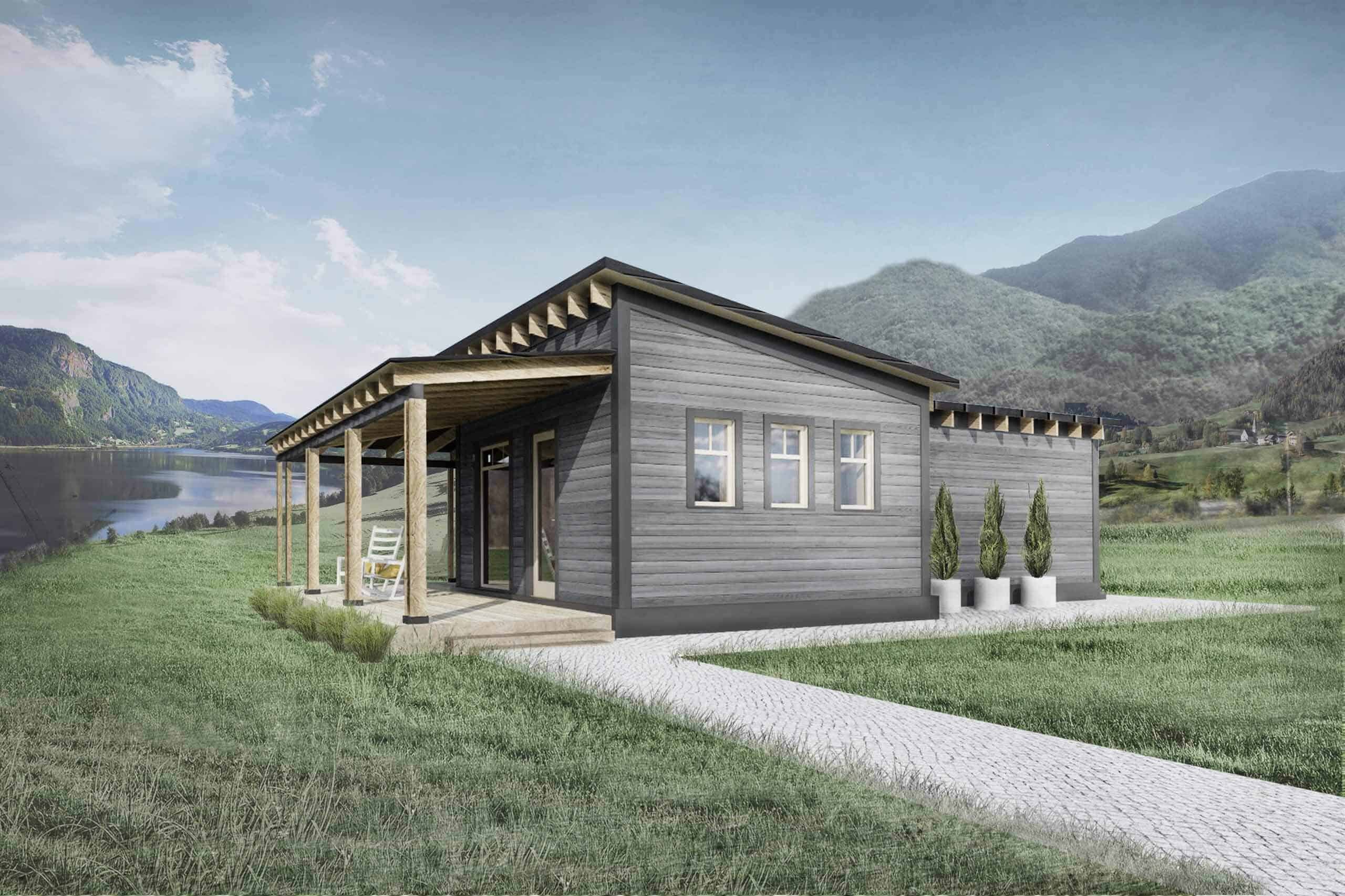 Truoba Mini 117 Modern 500 Sq. Ft. House Front Elevation