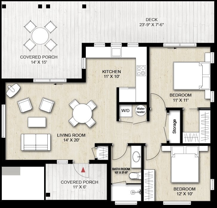 Truoba Mini 217 Full House Plan Rendering