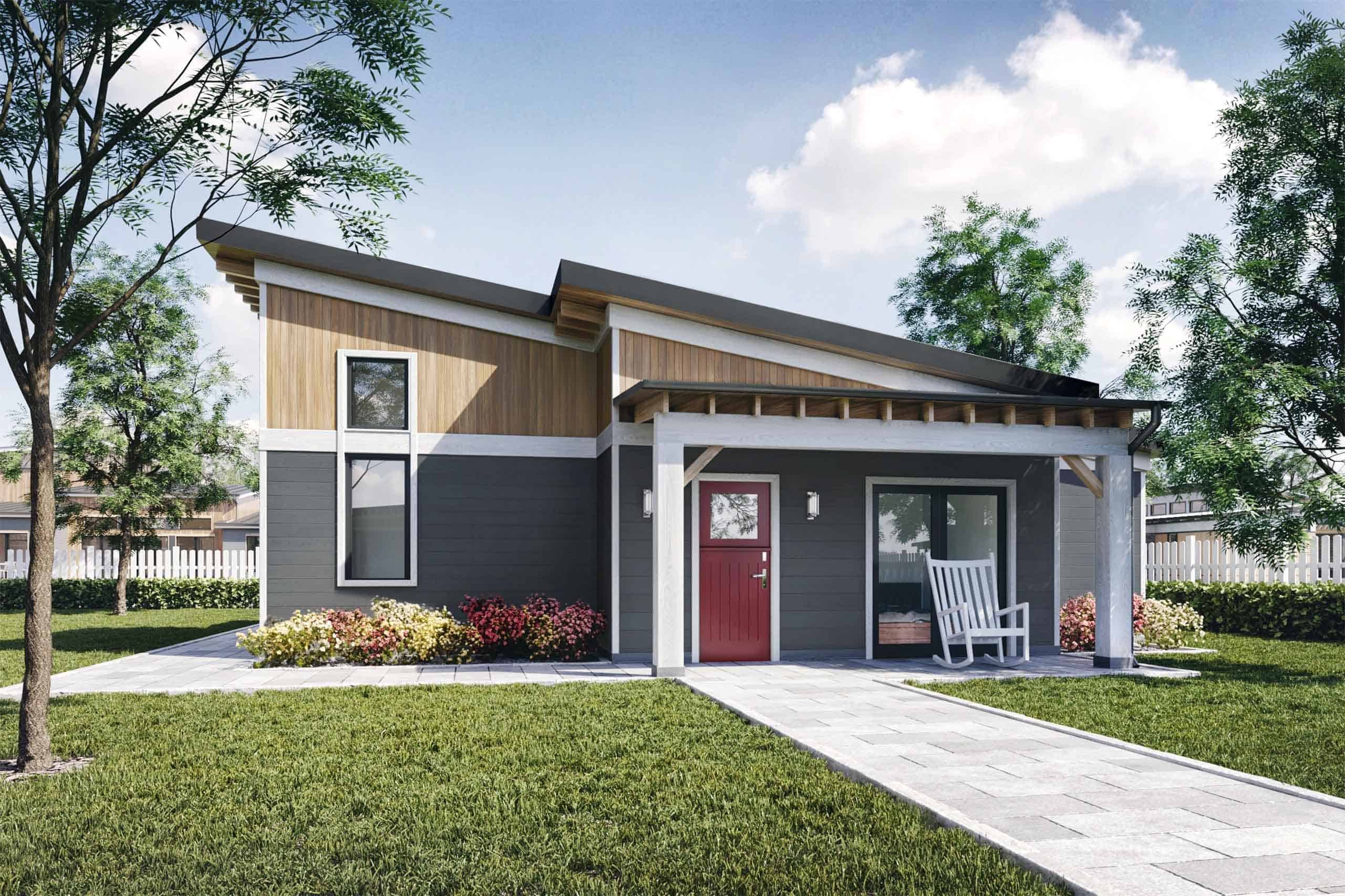 Truoba Mini 219 Modern 910 Sq. Ft. House Front Facade