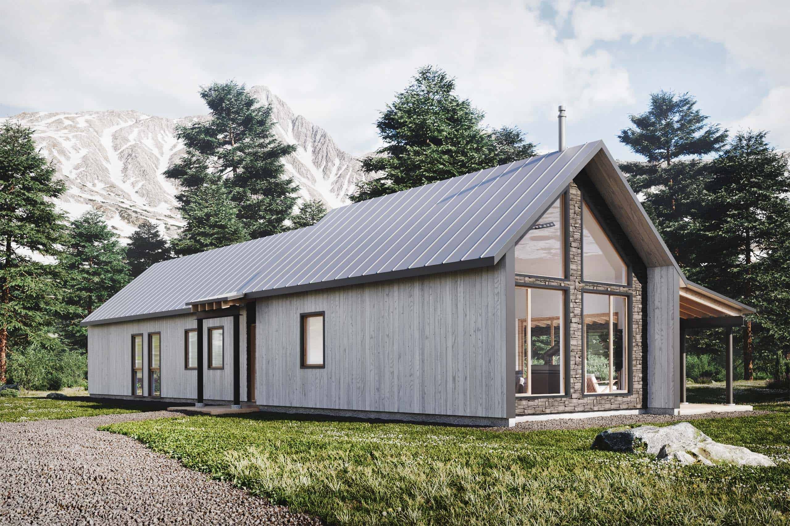Truoba Mini 222 Modern Scandinavian 1200 Sq. Ft. House Front Elevation