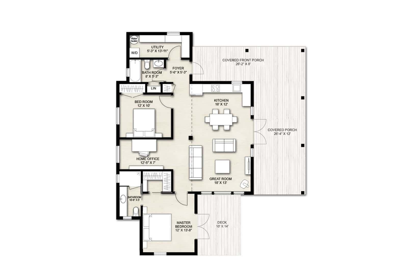 Truoba Mini 419 Full House Plan Rendering