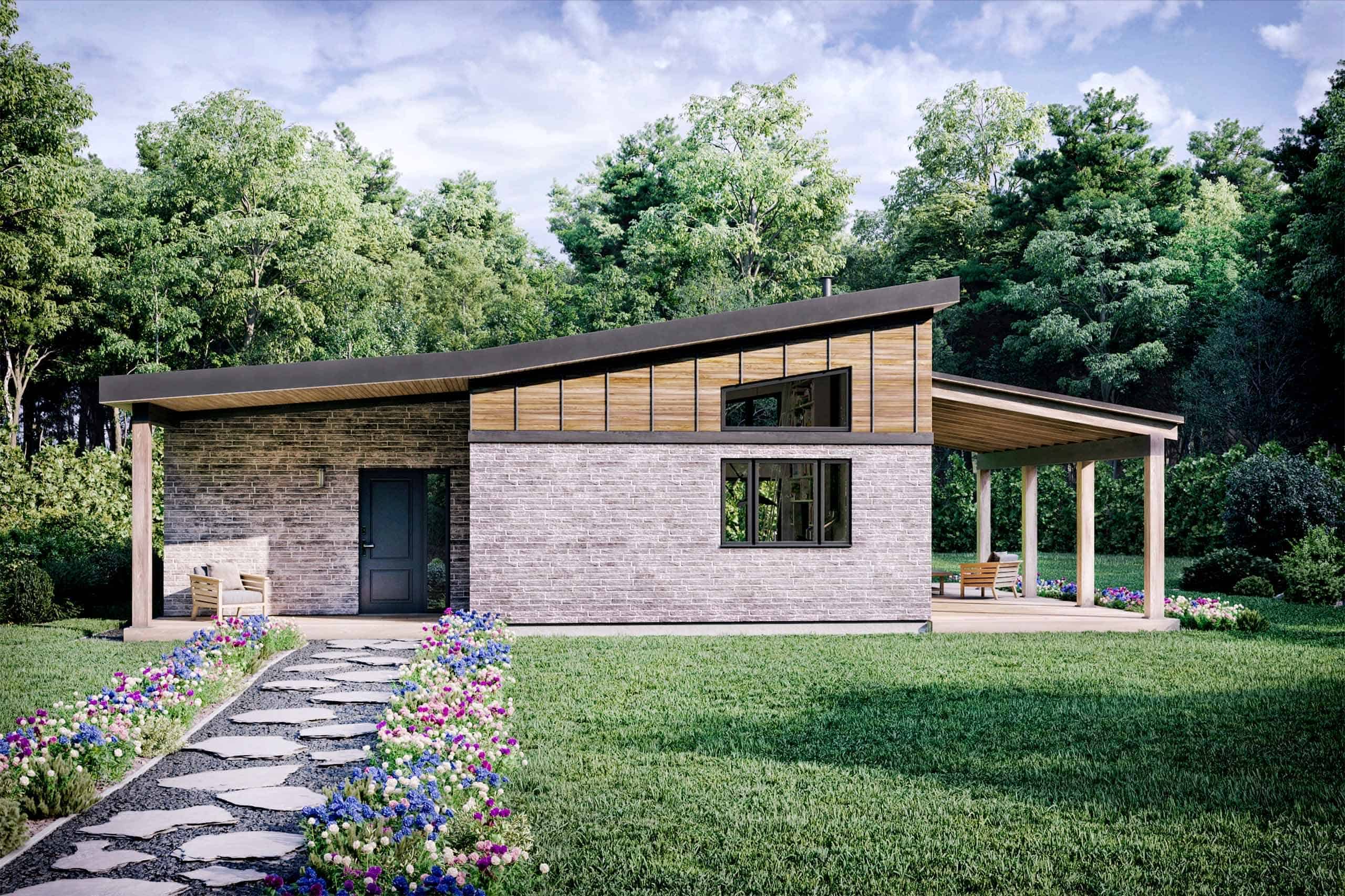 Truoba Mini 615 Modern 880 Sq. Ft. House Front Facade