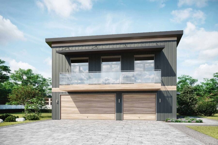 Truoba Mini 621 modern garage apartment plan with 1,031 square feet of living space
