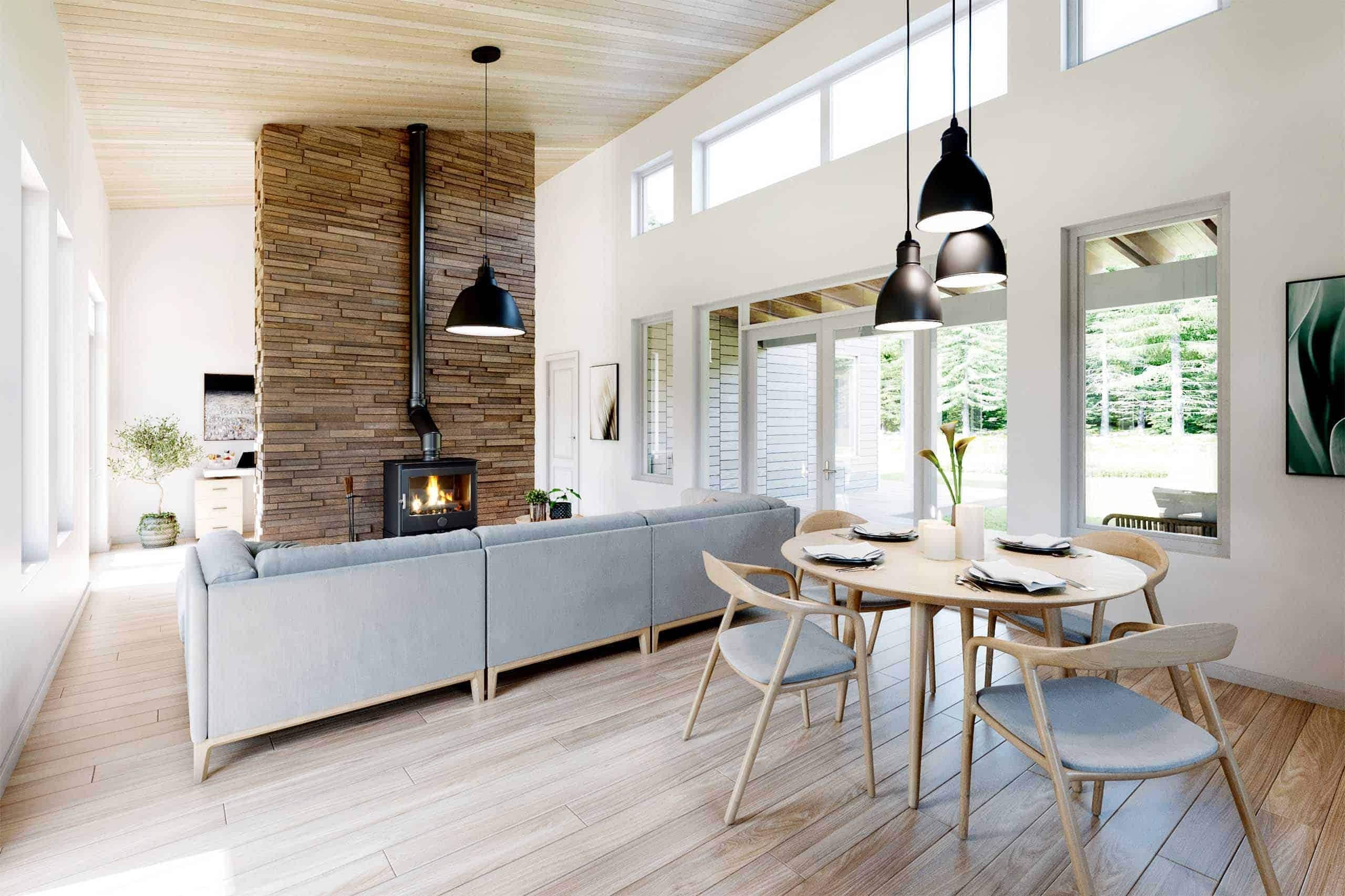 Truoba Mini 721 Modern Interior Living Room with High Ceilings