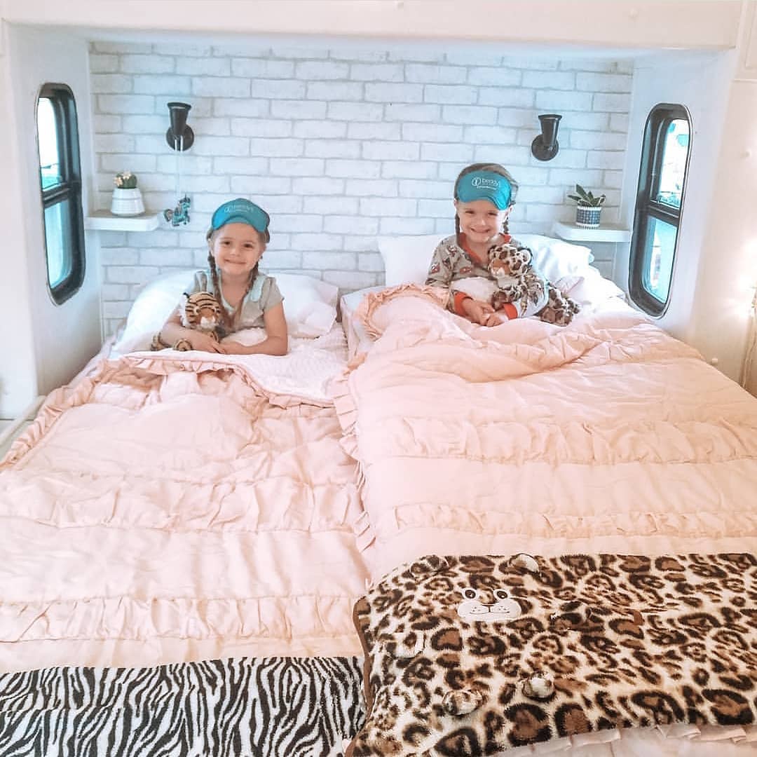 Twinning in Their 5th Wheel: Family of Four’s Renovated RV Life!