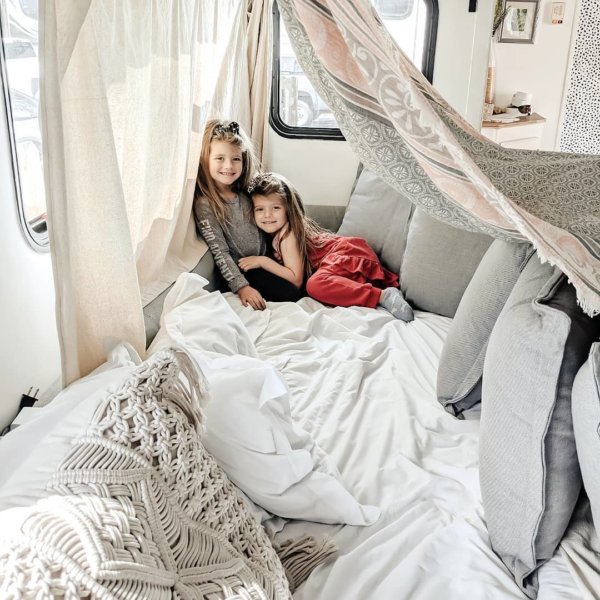Twinning in Their 5th Wheel: Family of Four’s Renovated RV Life!