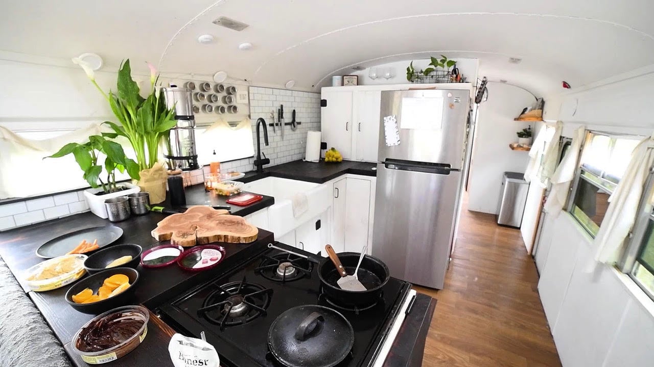 Family of 4 in 250 Square Foot Bus