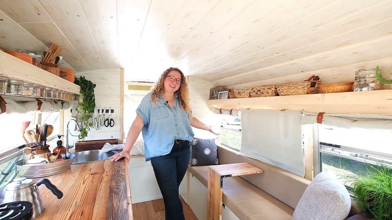 Woodworker’s $8K Bus w/ Room for Hospitality & Bunnies 3