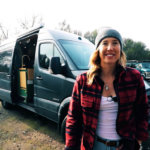Outdoorsy CPA Lives and Works in her Avocado Sprinter Van