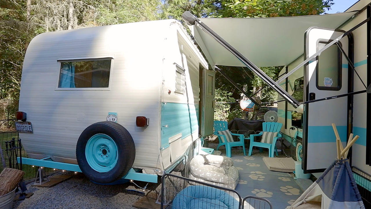 She Converted Two Vintage Trailers into Her Tiny Home Oasis