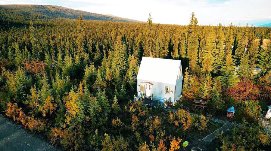 Her Middle-of-Nowhere Alaska Tiny House on a Foundation