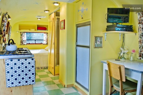 vintage airstream tiny house with deck conversion