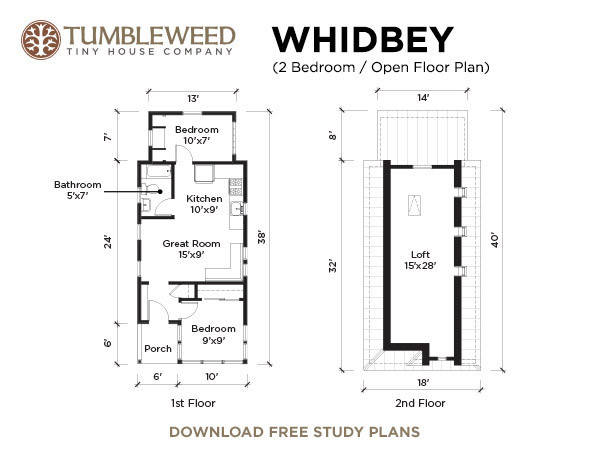 Tumbleweed Whidbey Tiny Cottage Floor Plan